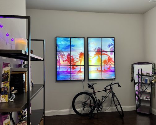 LED Fake window, Edgewin 6751 black 12 grilles - Prosky Panels®
